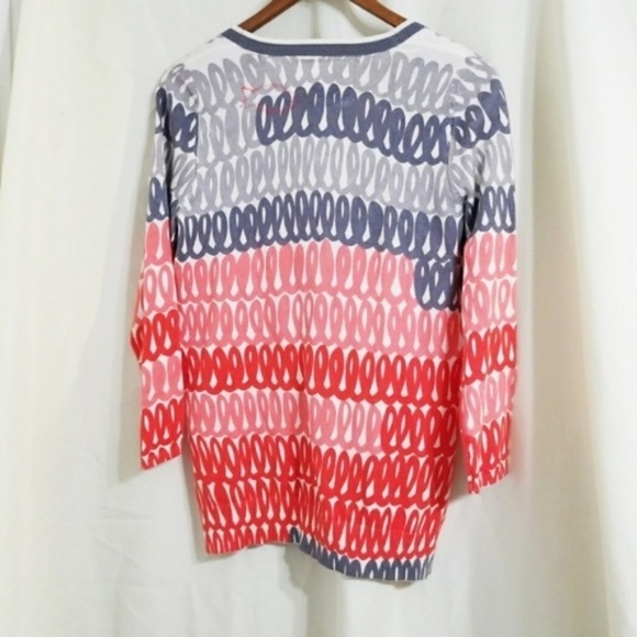 Anthropologie Cardigan Field Flower gray red abstract - Picture 3 of 7